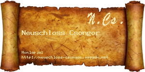 Neuschloss Csongor névjegykártya